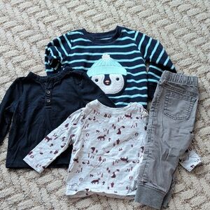 Old Navy Blue Striped Penguin Sweater